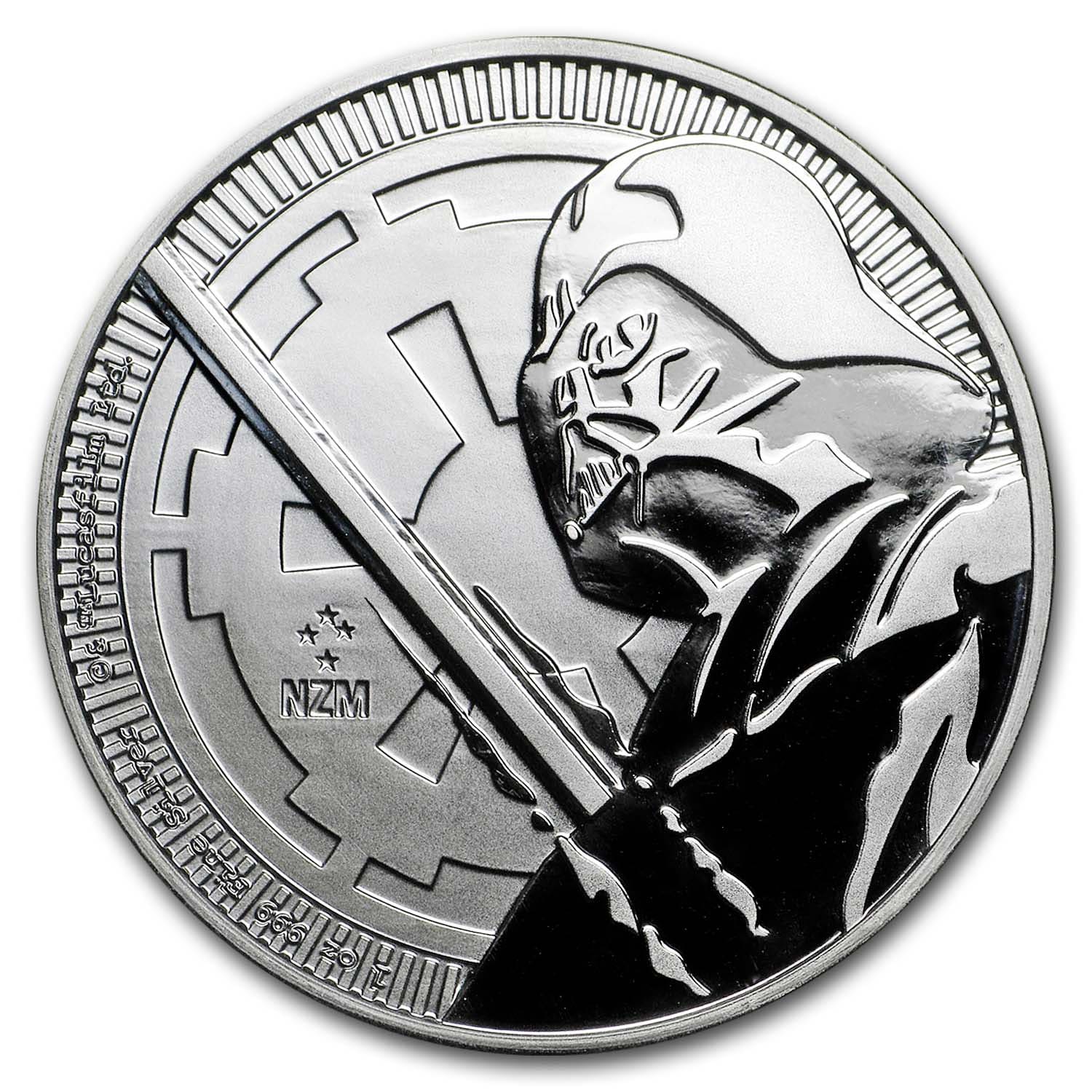 999 Silver Coin 2 dollar Star Wars jedi lightsaber NEW 2018 Darth Vader 1 oz